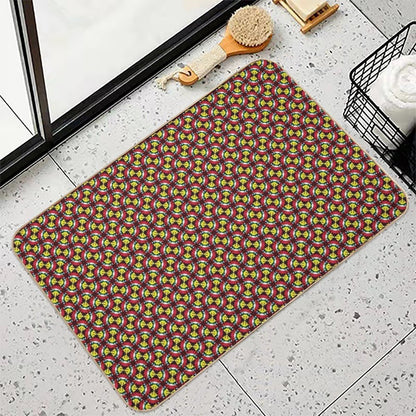 Festive Golden Bowtie Angled  Dirt-Trapping Bath Mat