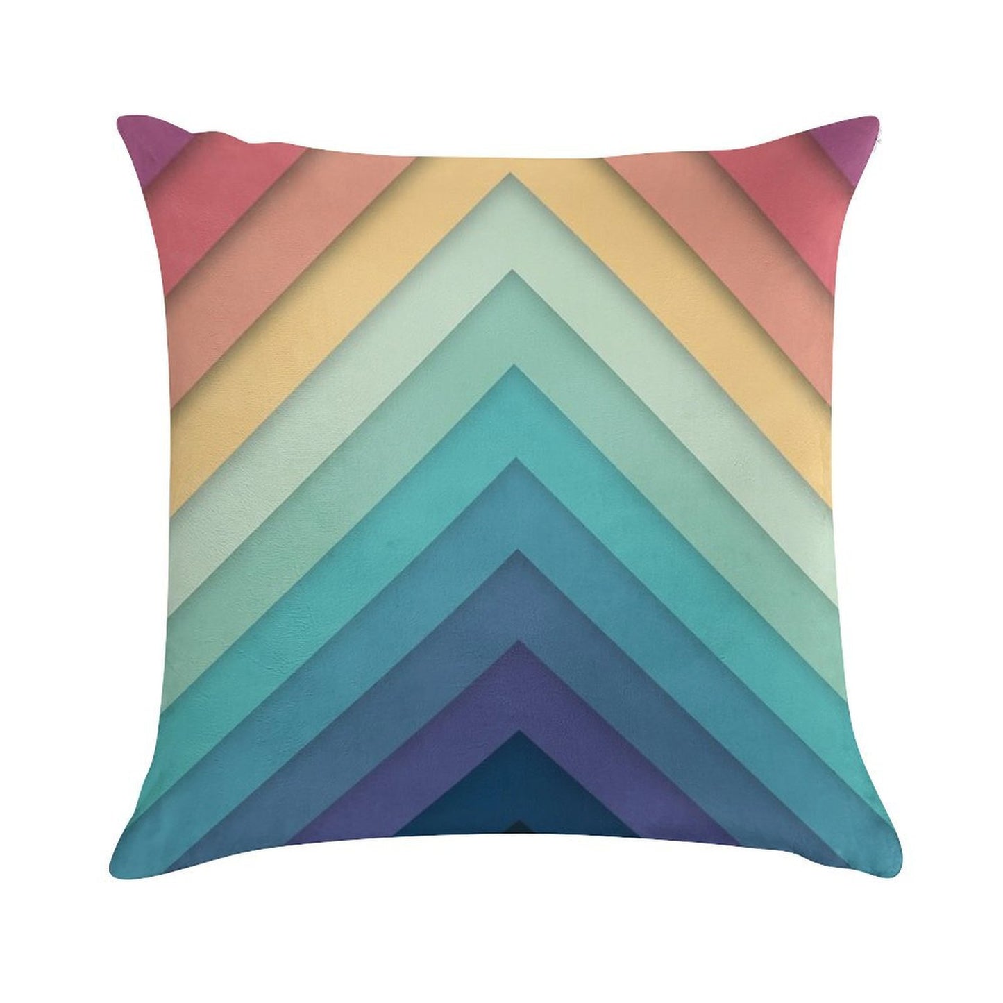 Retro Chevrons 002 Soft Short Plush Fabric Throw Pillow