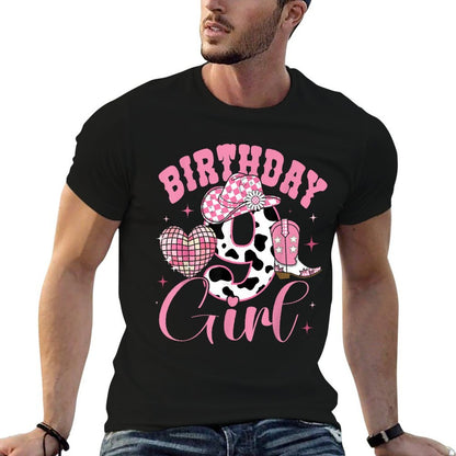 Happy 9th Birthday Girl Outfit Rodeo Western Cowgirl Cowboy  Relaxed-fit T-Shirt