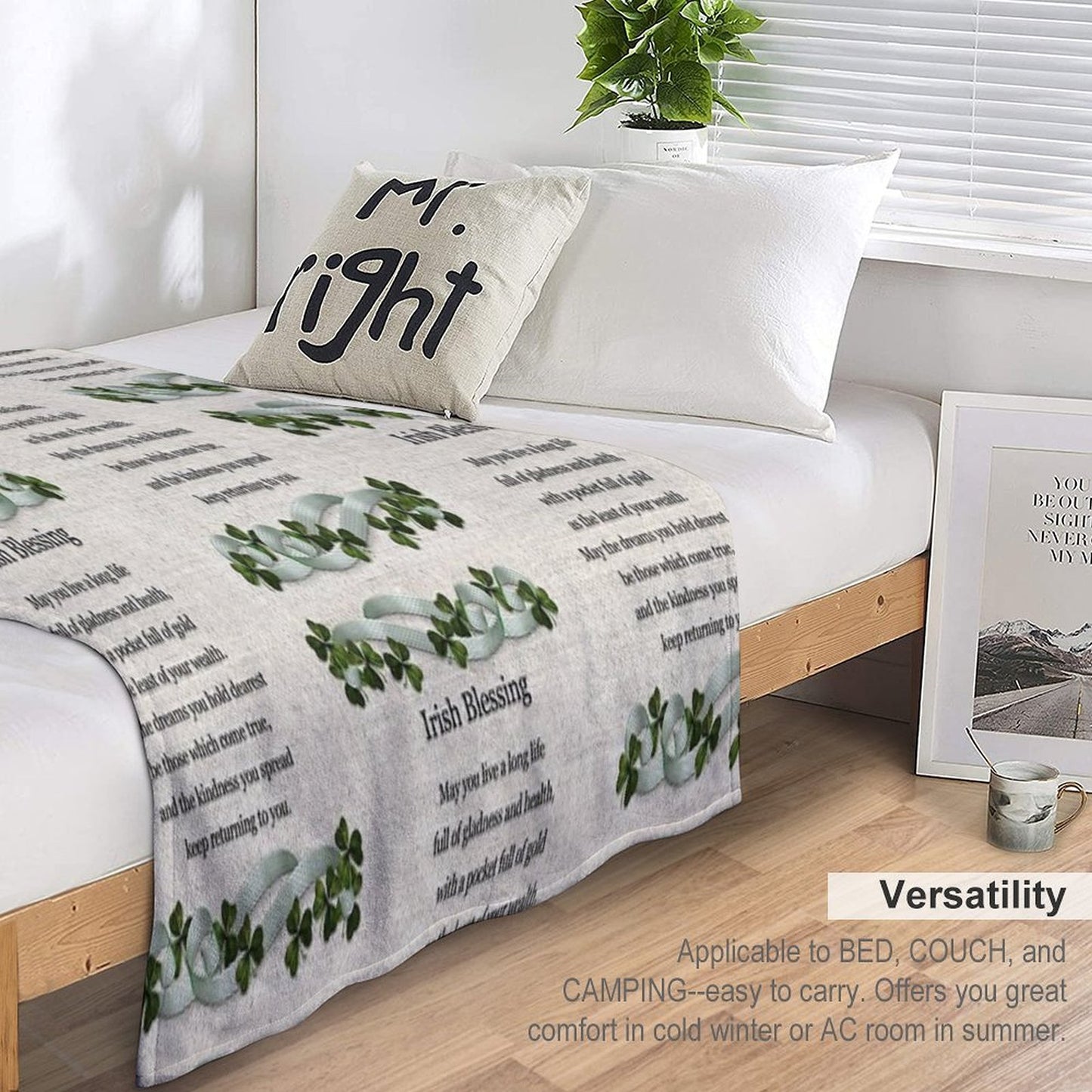 Irish Blessing Art Shrink-resistant Throw Blanket