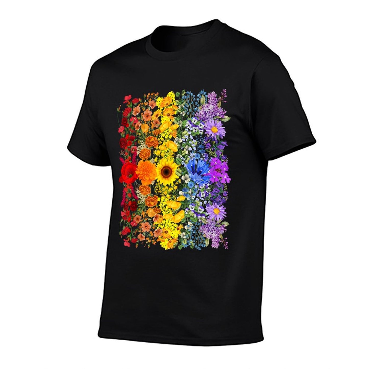 Rainbow Wildflowers Field Flowers LGBTQ Month Pride Month  Stretchy T-Shirt