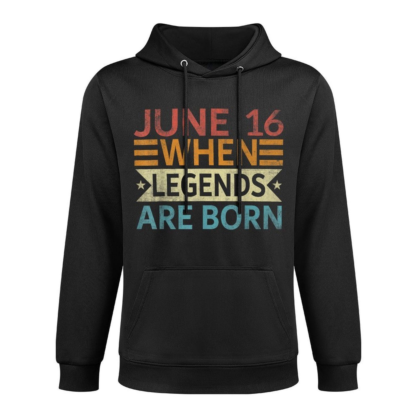 June 16 When Legends Are Born Happy Birthday Distressed Colorfast Hoodie