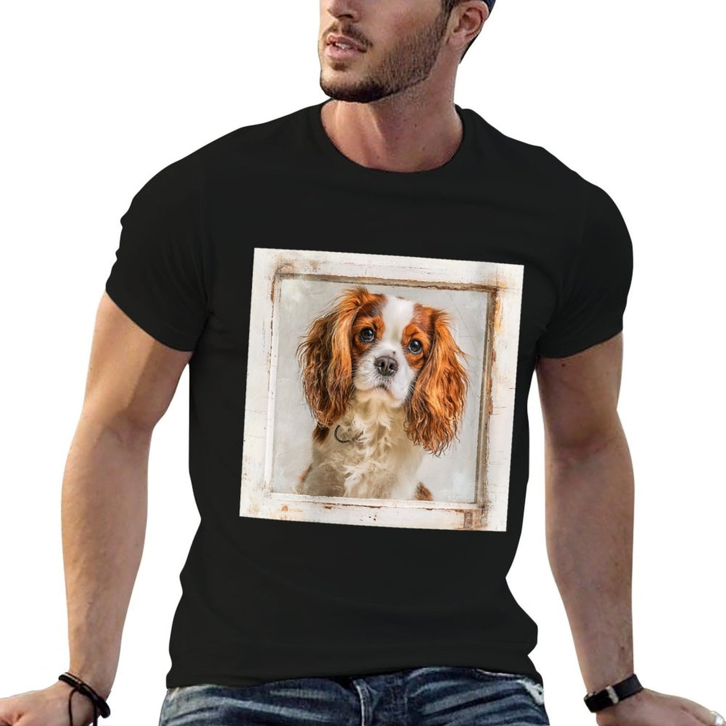 Womens Cavalier King Charles Spaniel Dogs  Heathered Texture T-Shirt