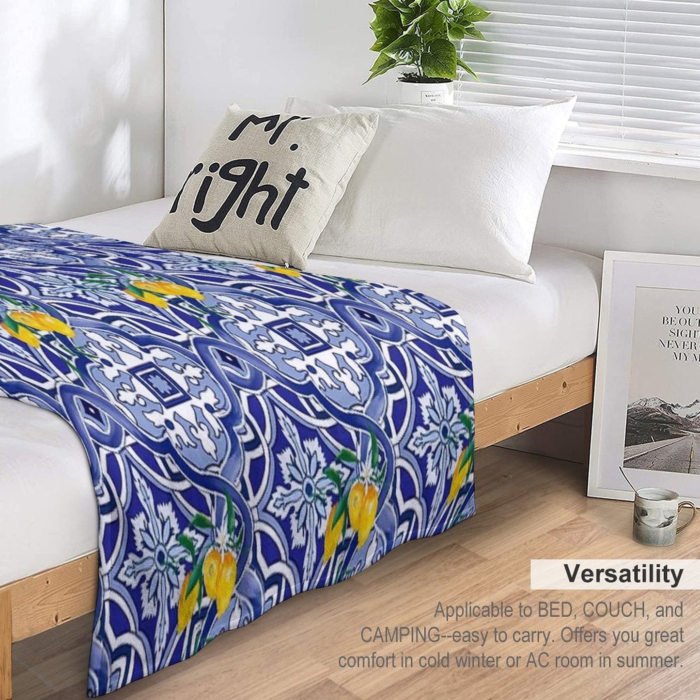 Sicilian Tiles,mediterranean,blue Tiles Compact Throw Blanket