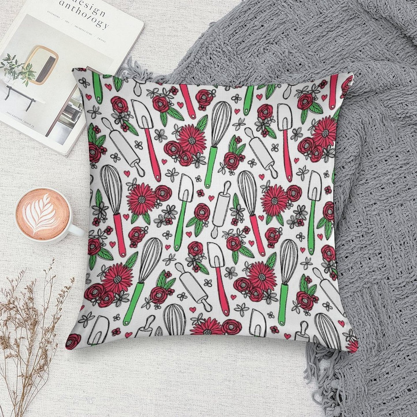 Holiday Cooking & Baking Soft Luxury Feel Throw Pillow