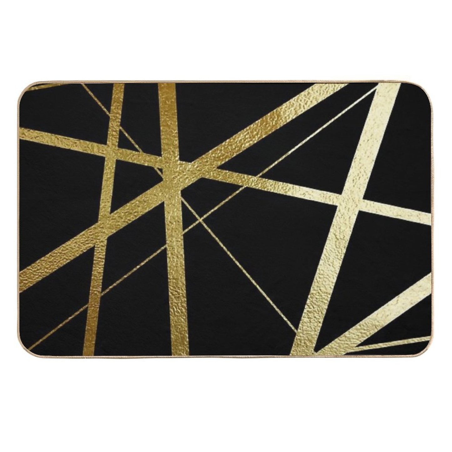 Black And Gold Geometric Luxe  Multi-Purpose Bath Mat