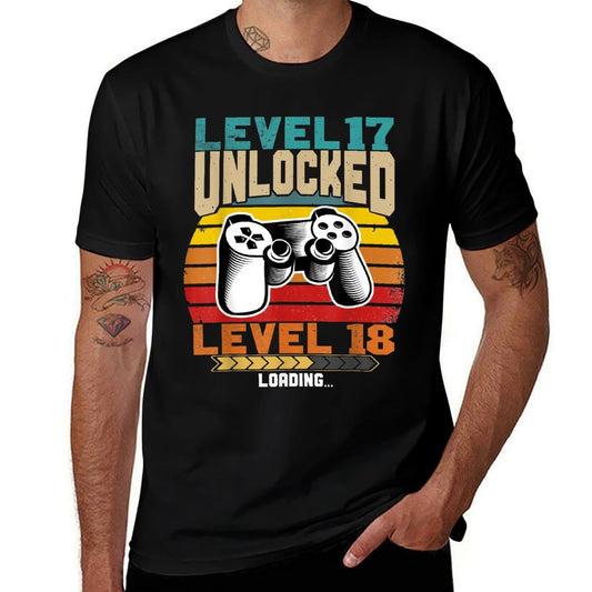 Level 17 Unlocked Level 18 Loading 17th Birthday  Polyester Blend T-Shirt