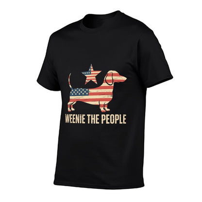 Weenie The People American 4th Of July Dachshund Lover Premium  Heathered Texture T-Shirt