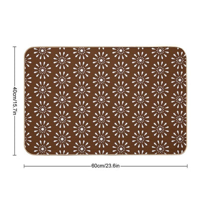 Brown Moroccan Inspired Pattern  Long-Lasting Bath Mat