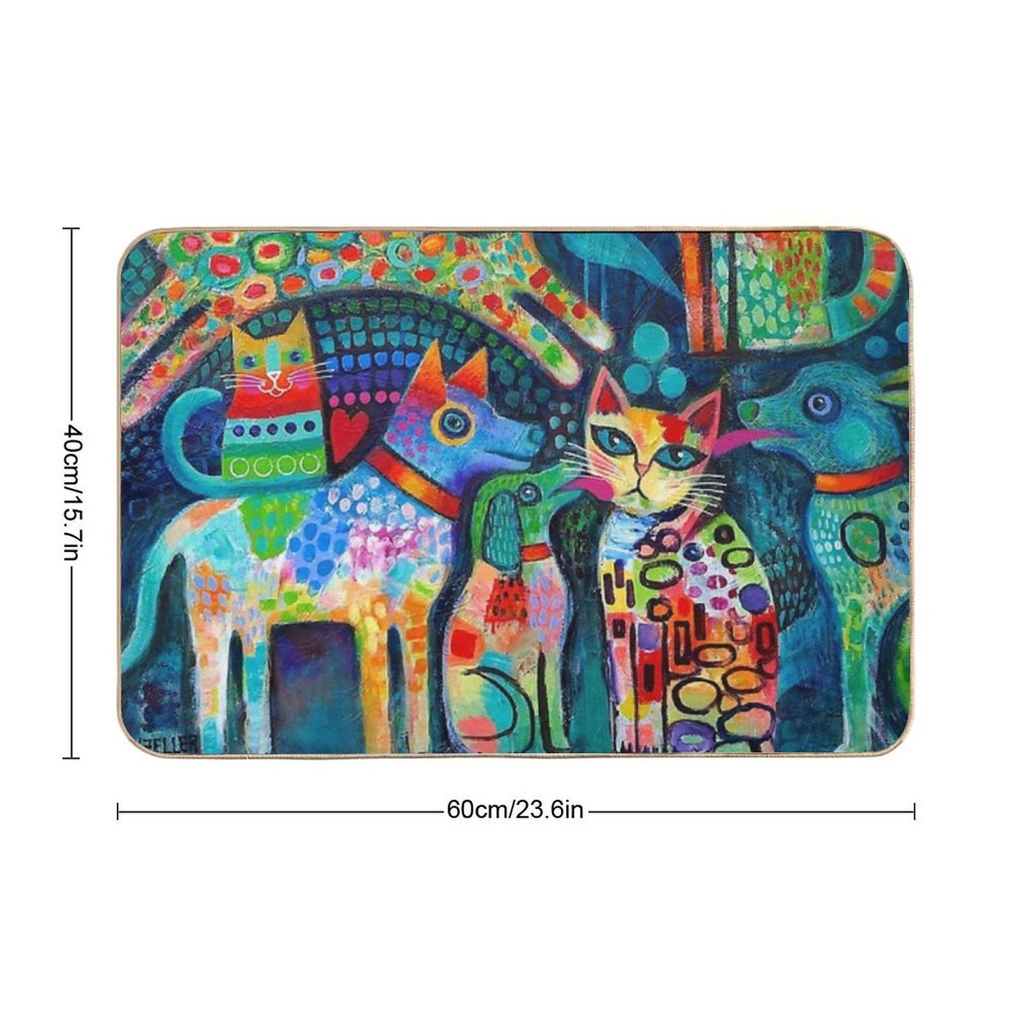 Dogs And Cats  Stain-Proof Bath Mat