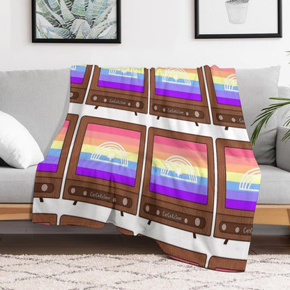 TV Glowing in Xenogender Colors Versatility Throw Blanket