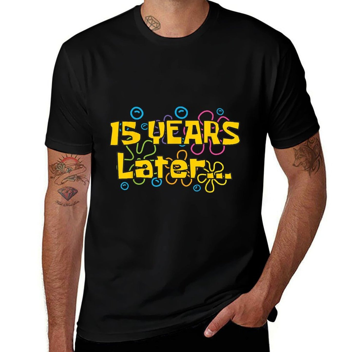 Fifteen 15 Years Later Boy Or Girl Birthday Party Funny Meme  Rolled Sleeves T-Shirt