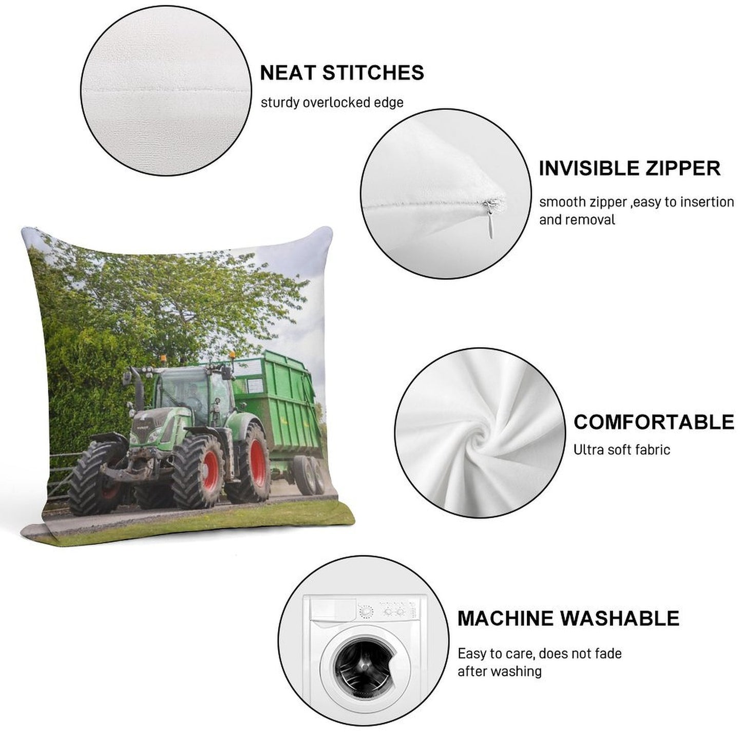 Fendt Carting Silage Soft Easy Maintenance Throw Pillow