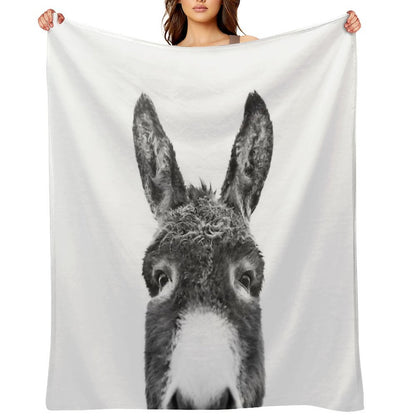 Peeking Donkey Multi-functional Throw Blanket