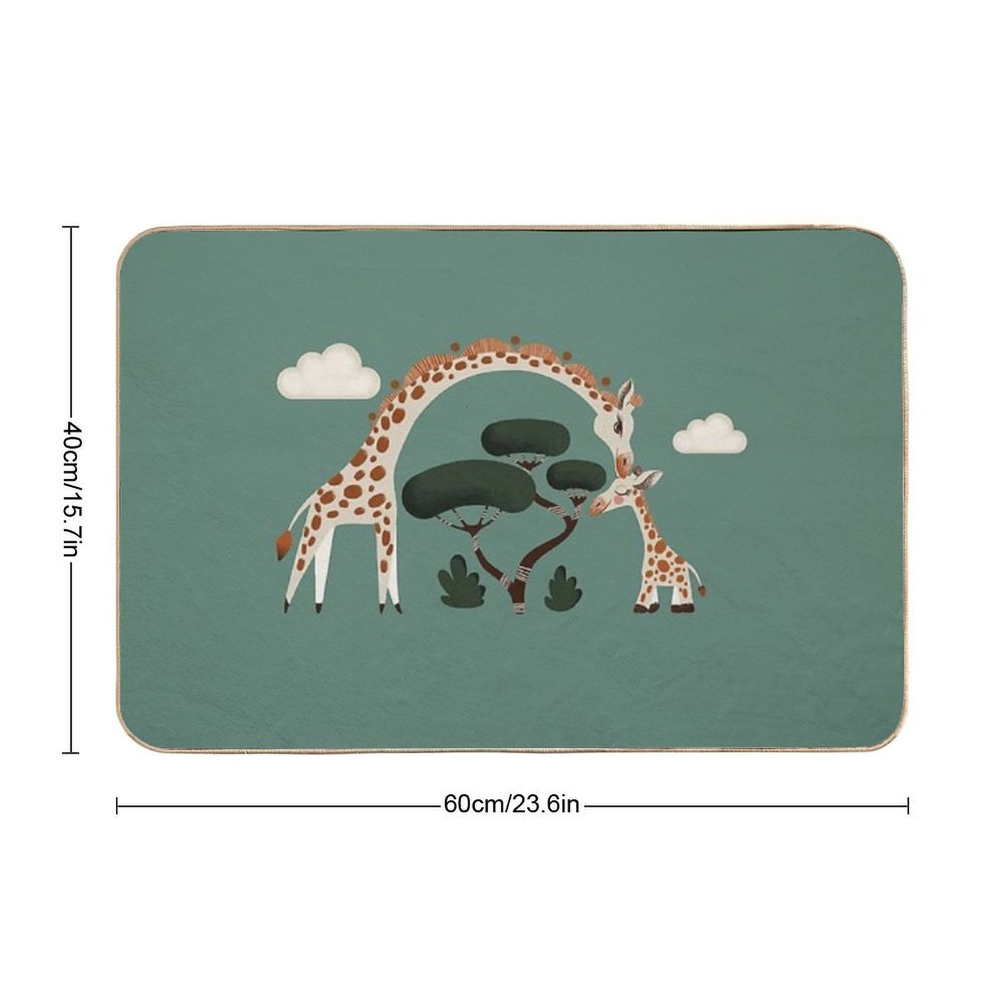 Giraffe Baby And Mom  Pet-Safe Bath Mat
