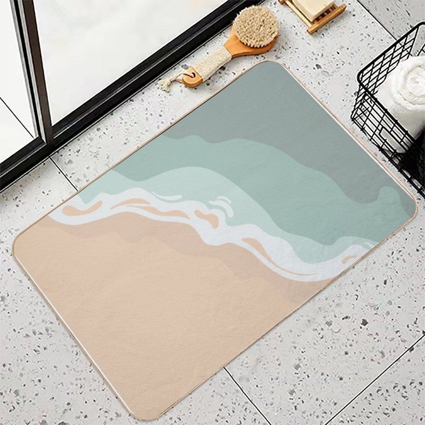 I Think I Could See The Beach #4  Fade-Resistant Bath Mat