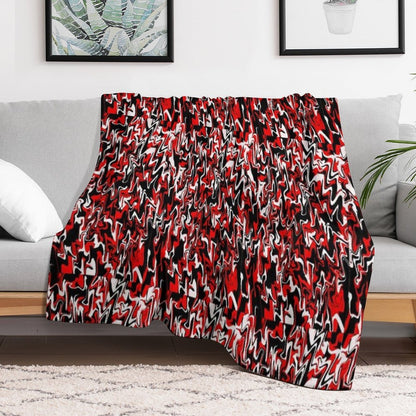 Red, Black, & White Love Durable Throw Blanket