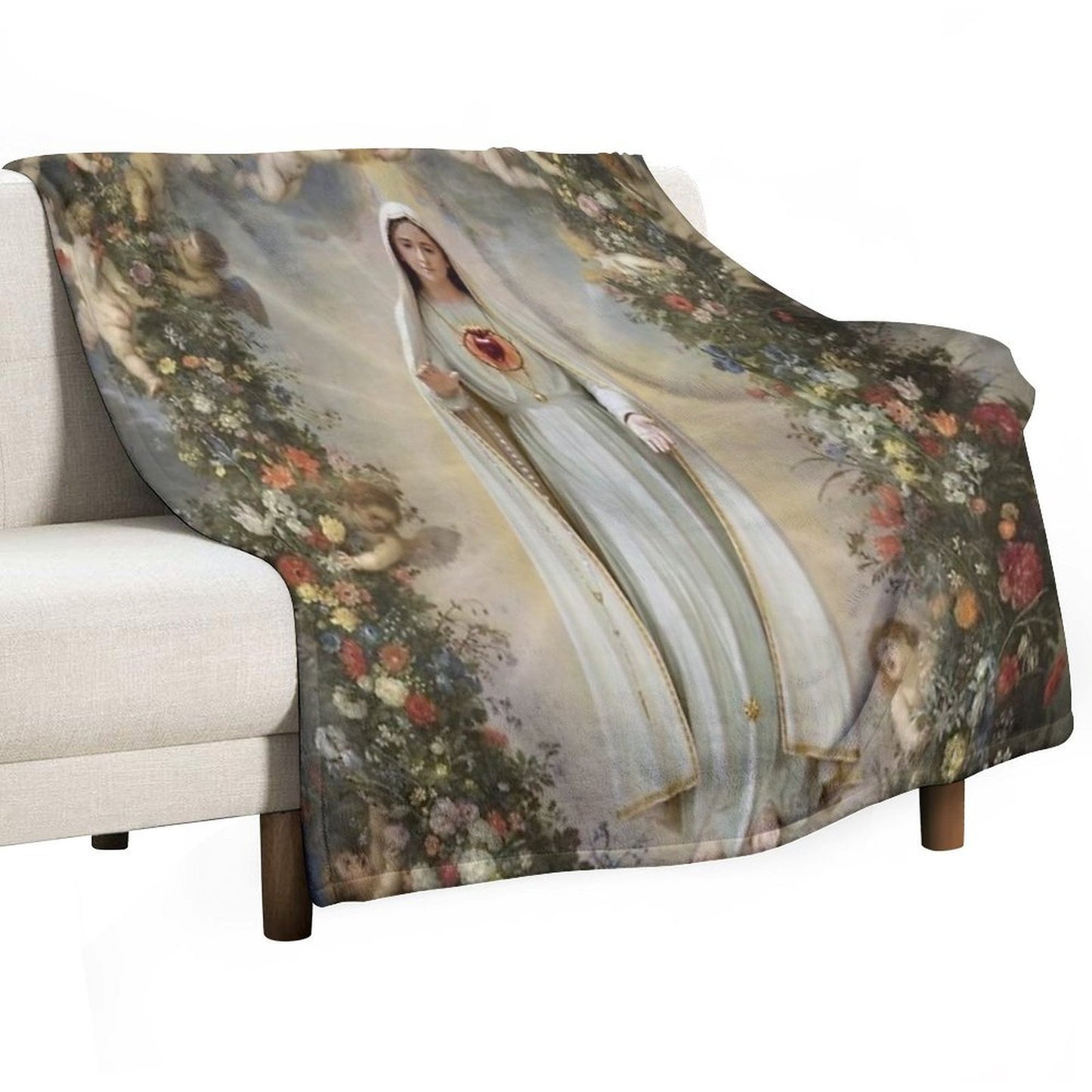 Virgin Mary Immaculate Heart of Mary Mother of God Our Lady Quick-dry Throw Blanket