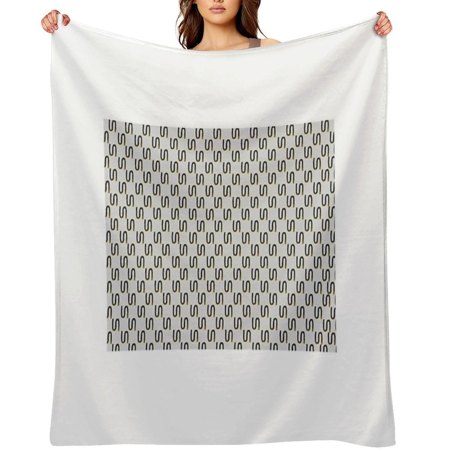 Inverted S Pattern Shrink-resistant Throw Blanket