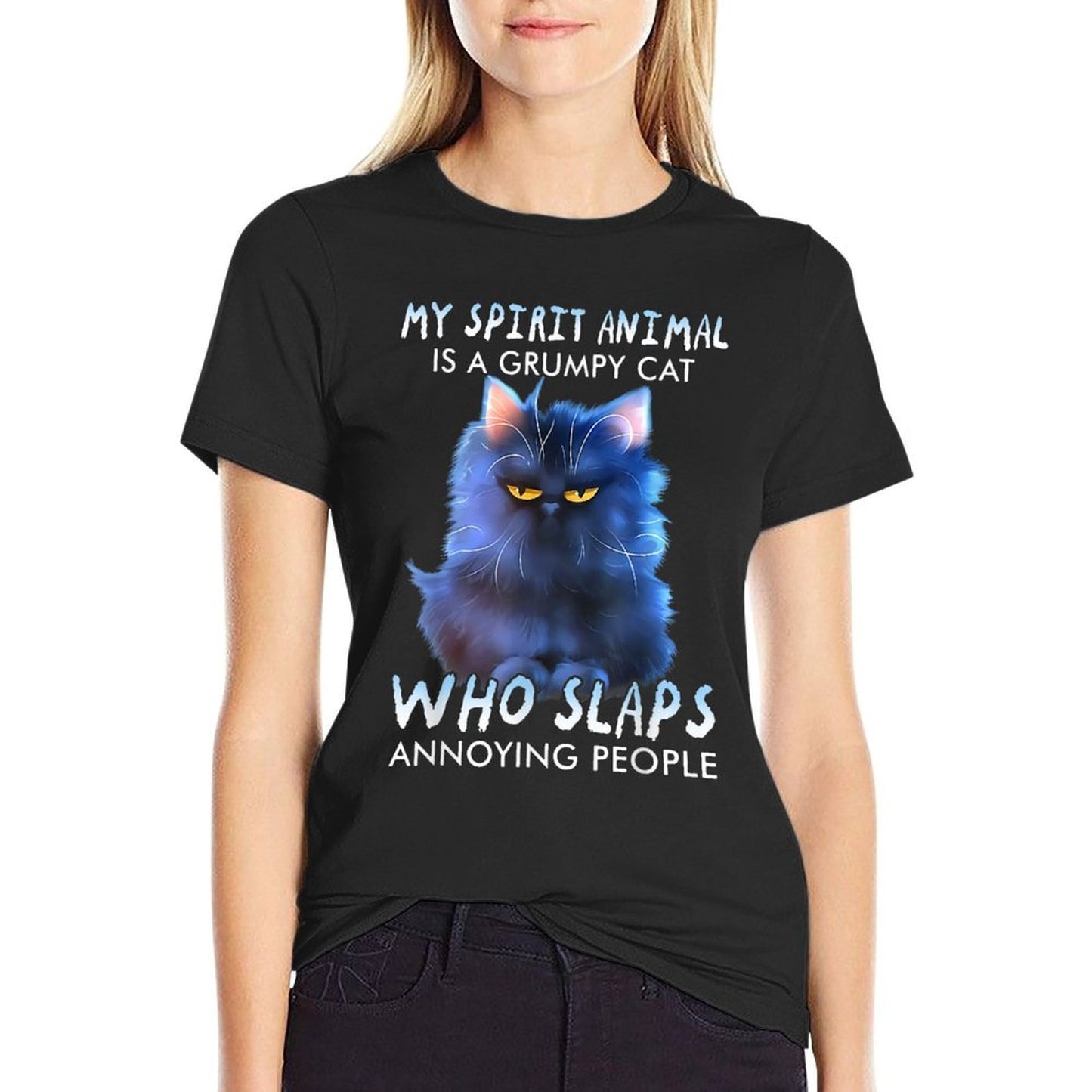 My Spirit Animal Is A Cat Who Slaps Annoying People  Vintage-inspired T-Shirt