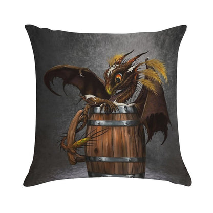 Dark Beer Dragon Soft Hidden Zipper Throw Pillow