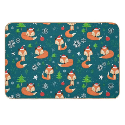Winter Fox Christmas Holiday  Absorbent Bath Mat