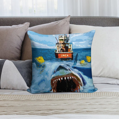 Jaws Movie Retro. Birthday Party Gifts. Officially Licensed Merch. Soft Warmth Comfort Throw Pillow