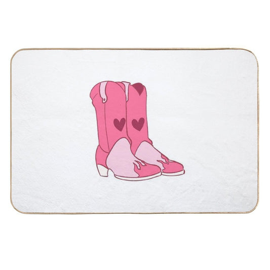 Cowboy Cowgirl Pink Boots  Multi-Purpose Bath Mat