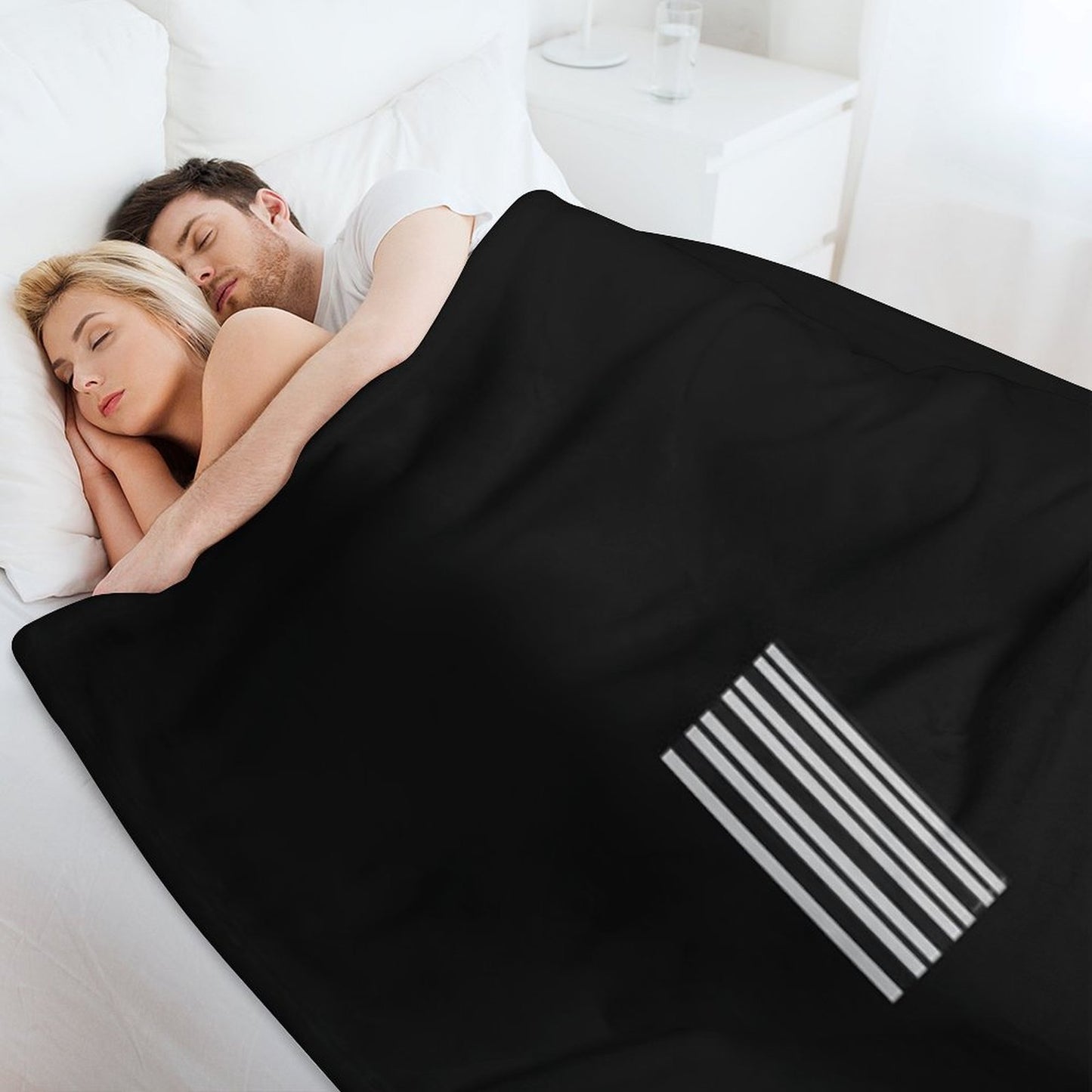 Black And White Vertical Stripes. Durable Throw Blanket