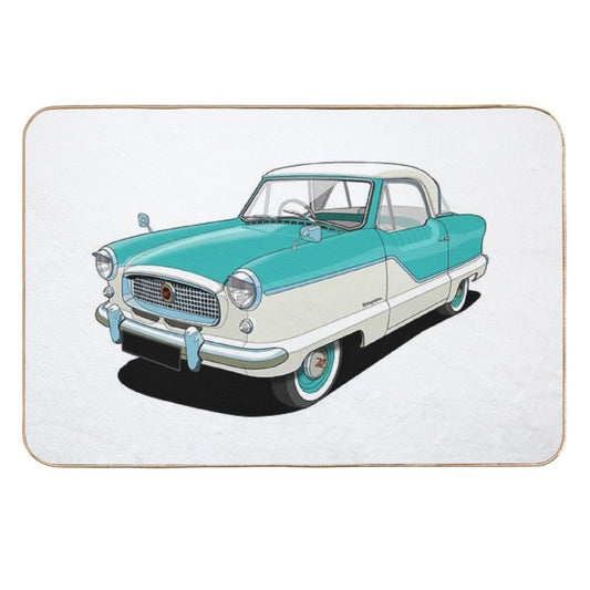 Austin Metropolitan in Two Tone Turquoise And White  Toxin-Free Bath Mat