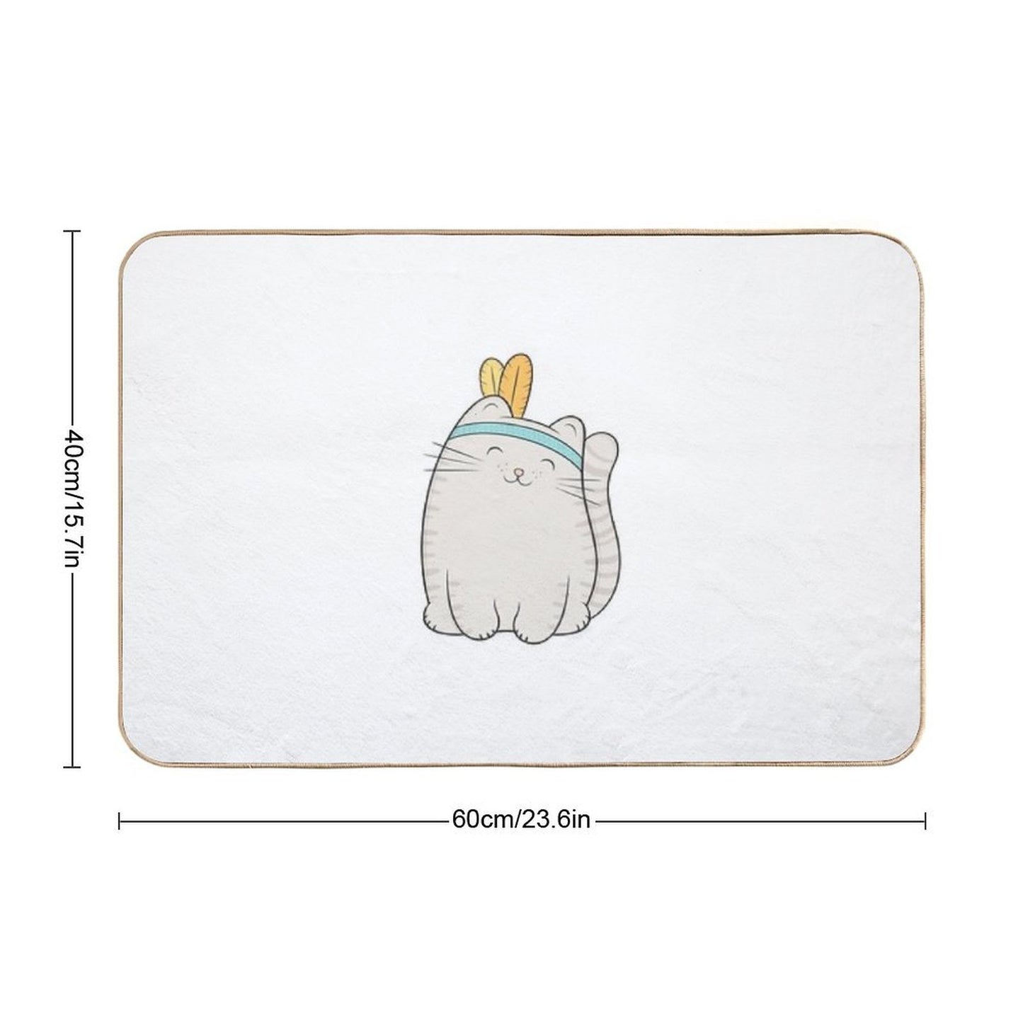 Fin, The Cat  Easy To Clean Bath Mat