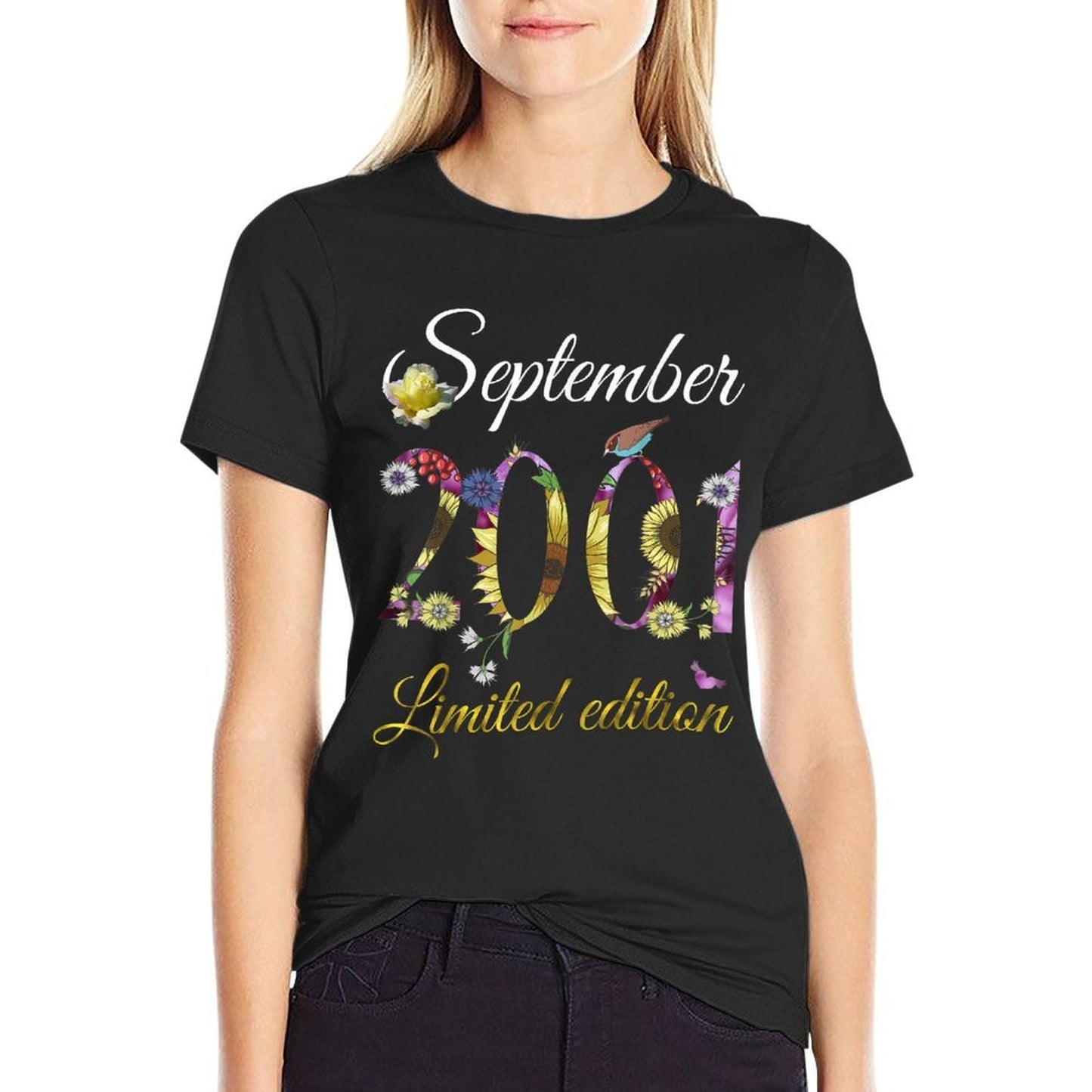 September 2001 - 21 Year Old Sunflowers Floral 21st Birthday  Durable T-Shirt