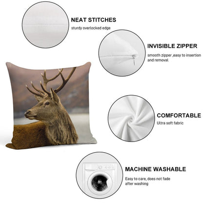 Autumnal Stag Soft Warmth Comfort Throw Pillow