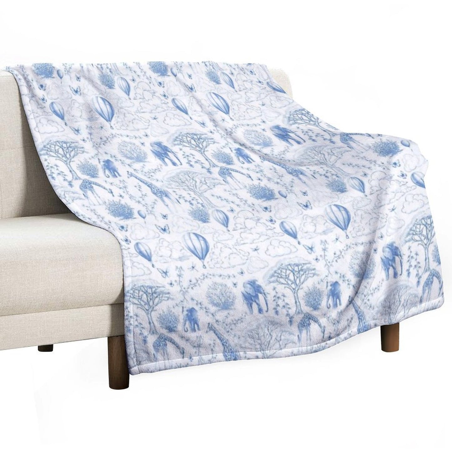 Kids Safari Toile Comfort Throw Blanket