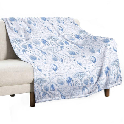 Kids Safari Toile Comfort Throw Blanket