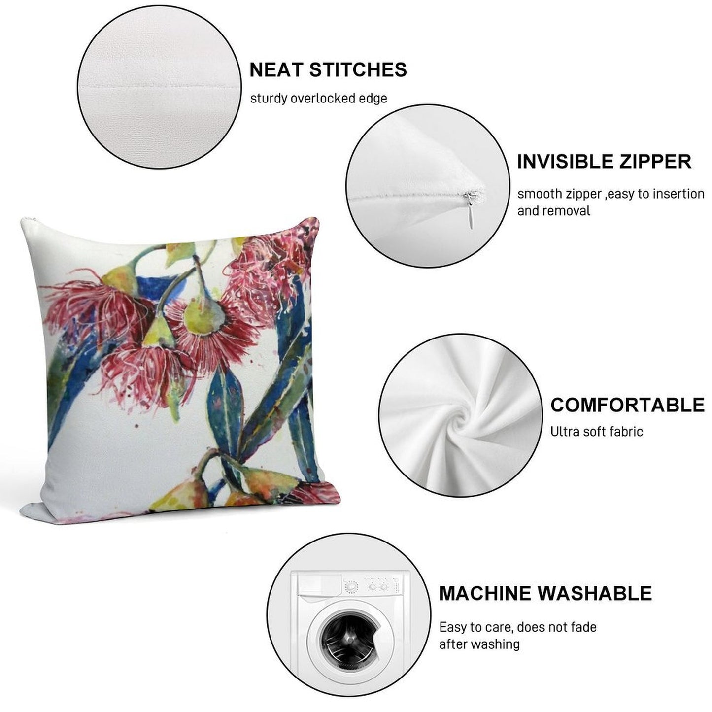 Eucalyptus Gum Blossoms2 Soft Durable Construction Throw Pillow