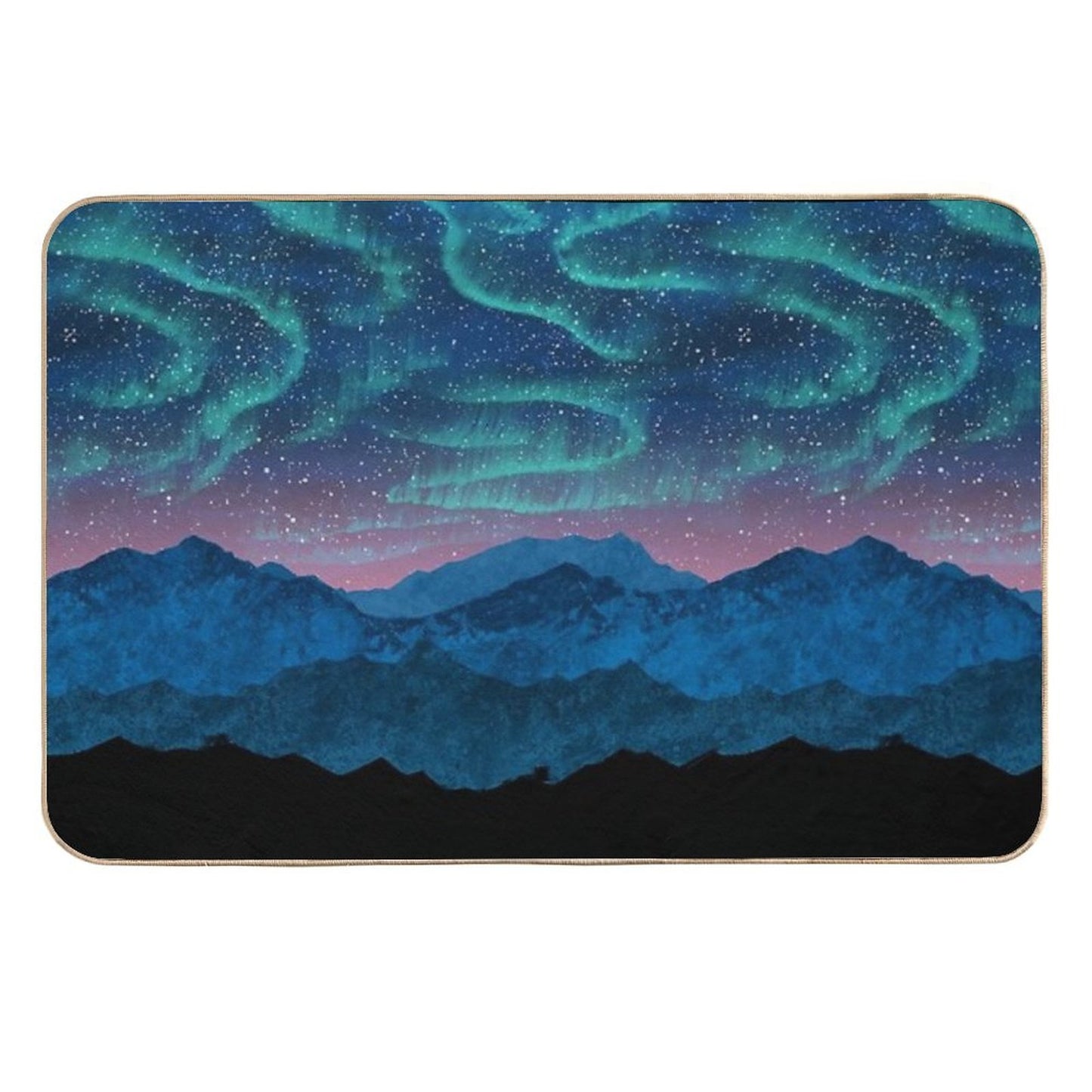 Aurora Borealis over Mountains  Versatile Bath Mat