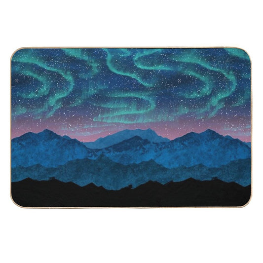 Aurora Borealis over Mountains  Versatile Bath Mat