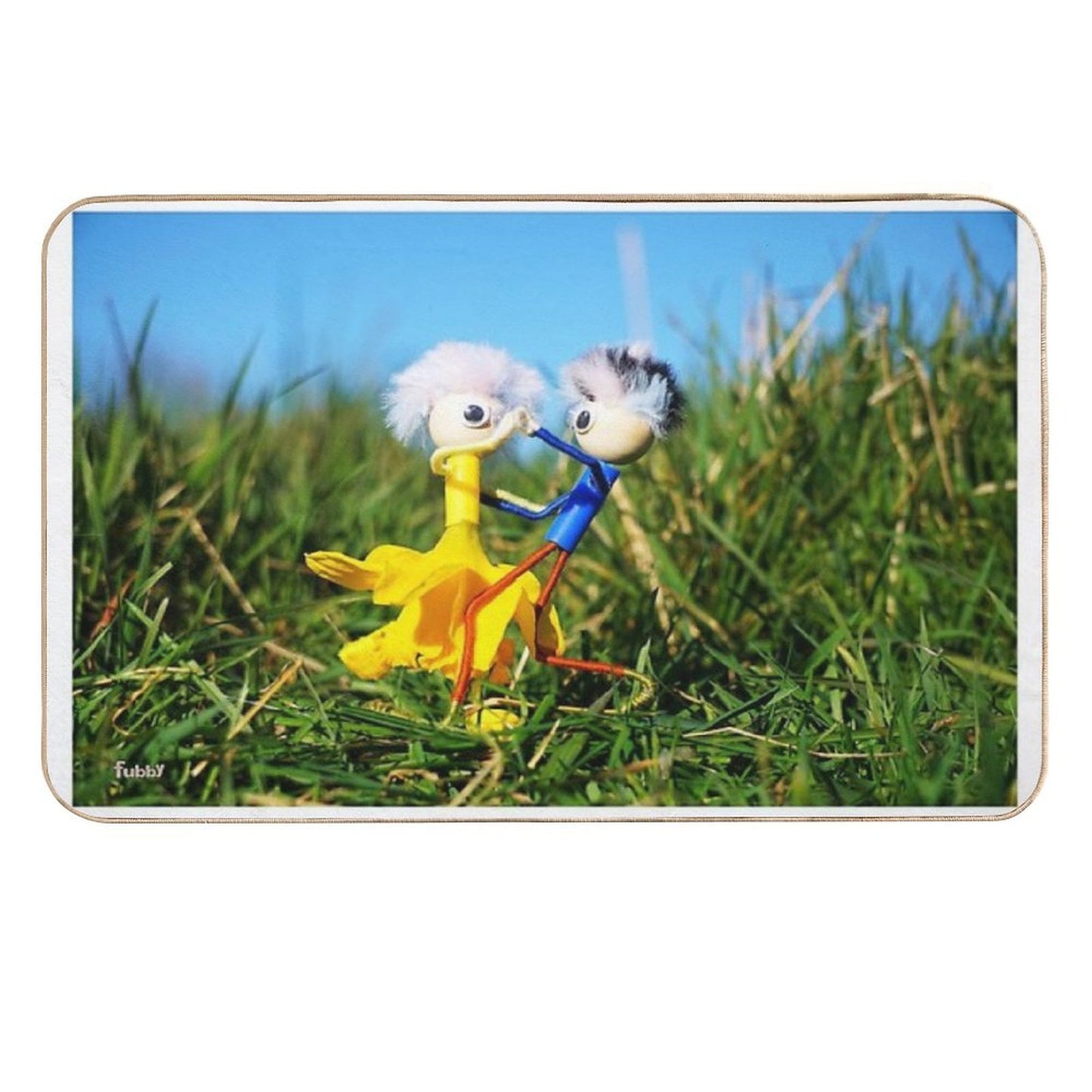 Graceful Dancing Active Fubby Doll Couple.  Non-Slip Bath Mat