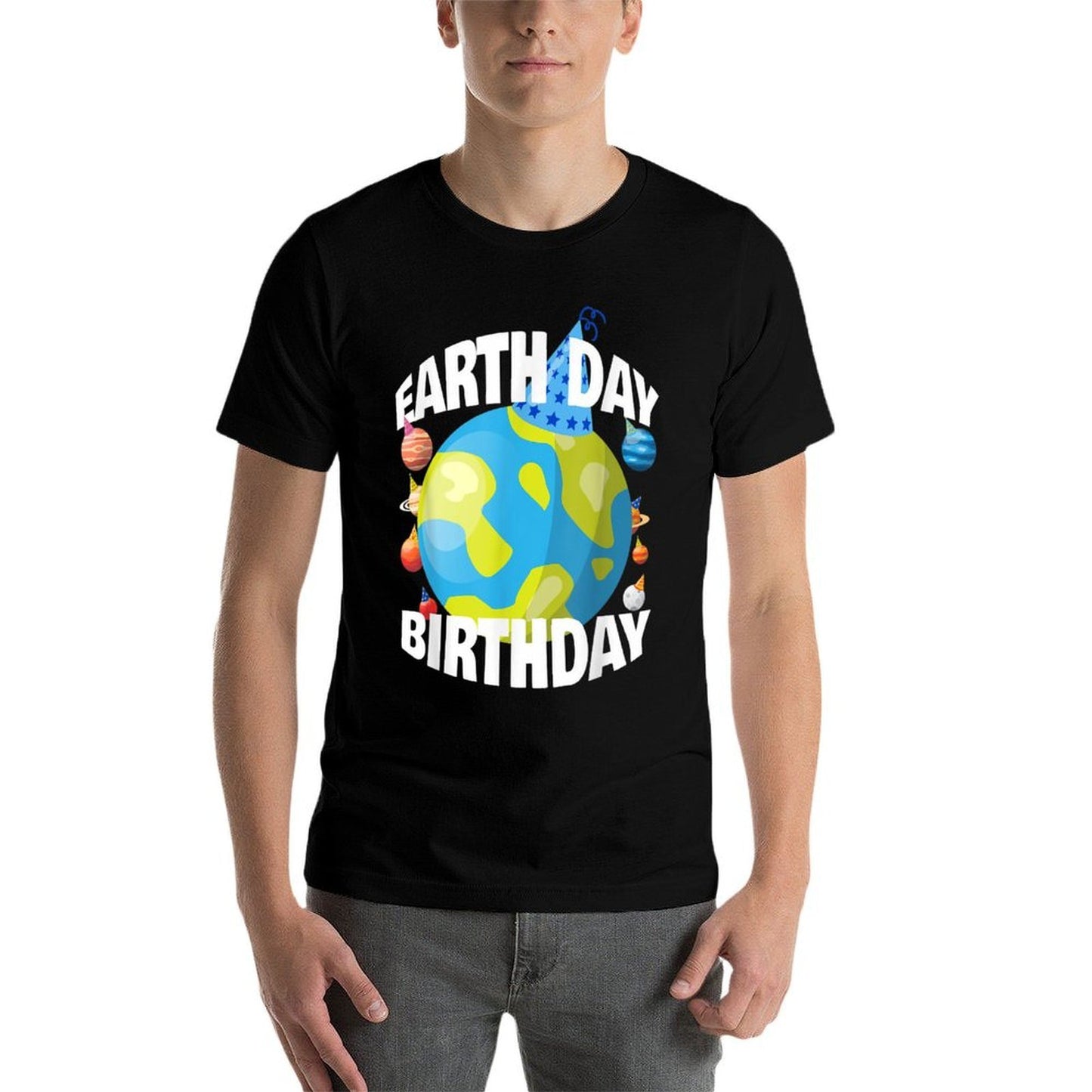 Planet Party Hats April 22 Earth Day Birthday  Vintage-inspired T-Shirt