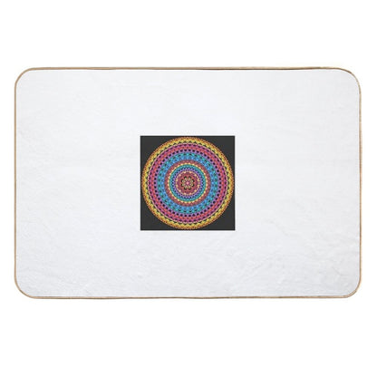 Festival of Radiance – Color Therapy Mandala for Joy, Unity & Celebration  Fade-Resistant Bath Mat