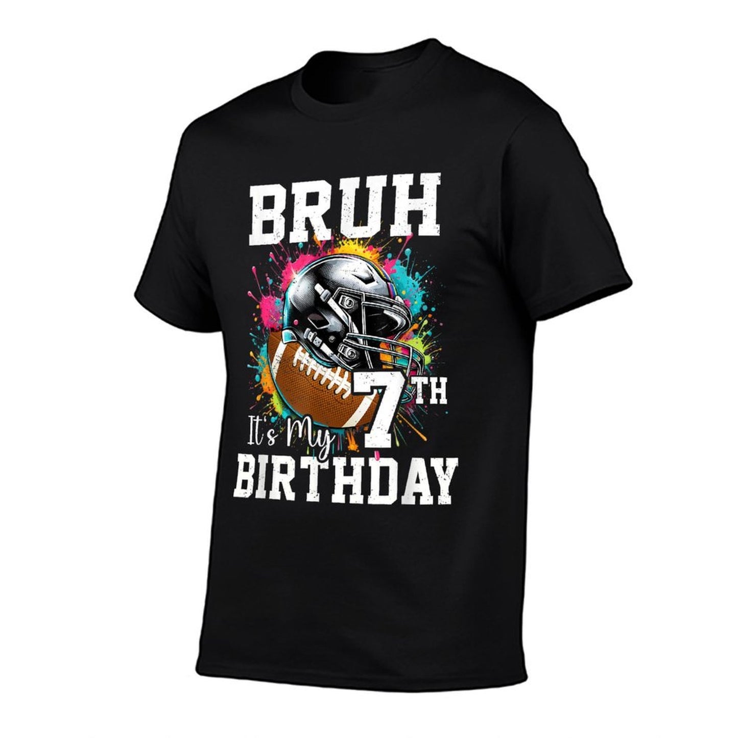 Bruh Its My 7th Birthday 7 Years Old Football Player  Vintage-inspired T-Shirt