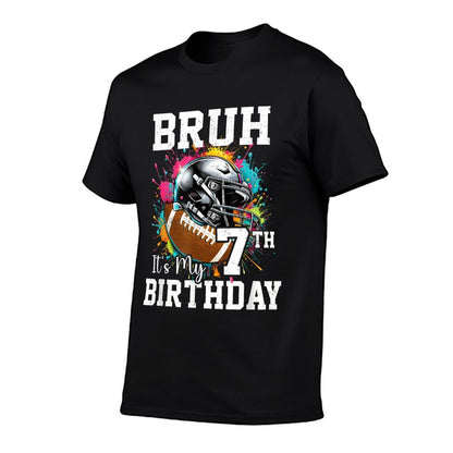 Bruh Its My 7th Birthday 7 Years Old Football Player  Vintage-inspired T-Shirt
