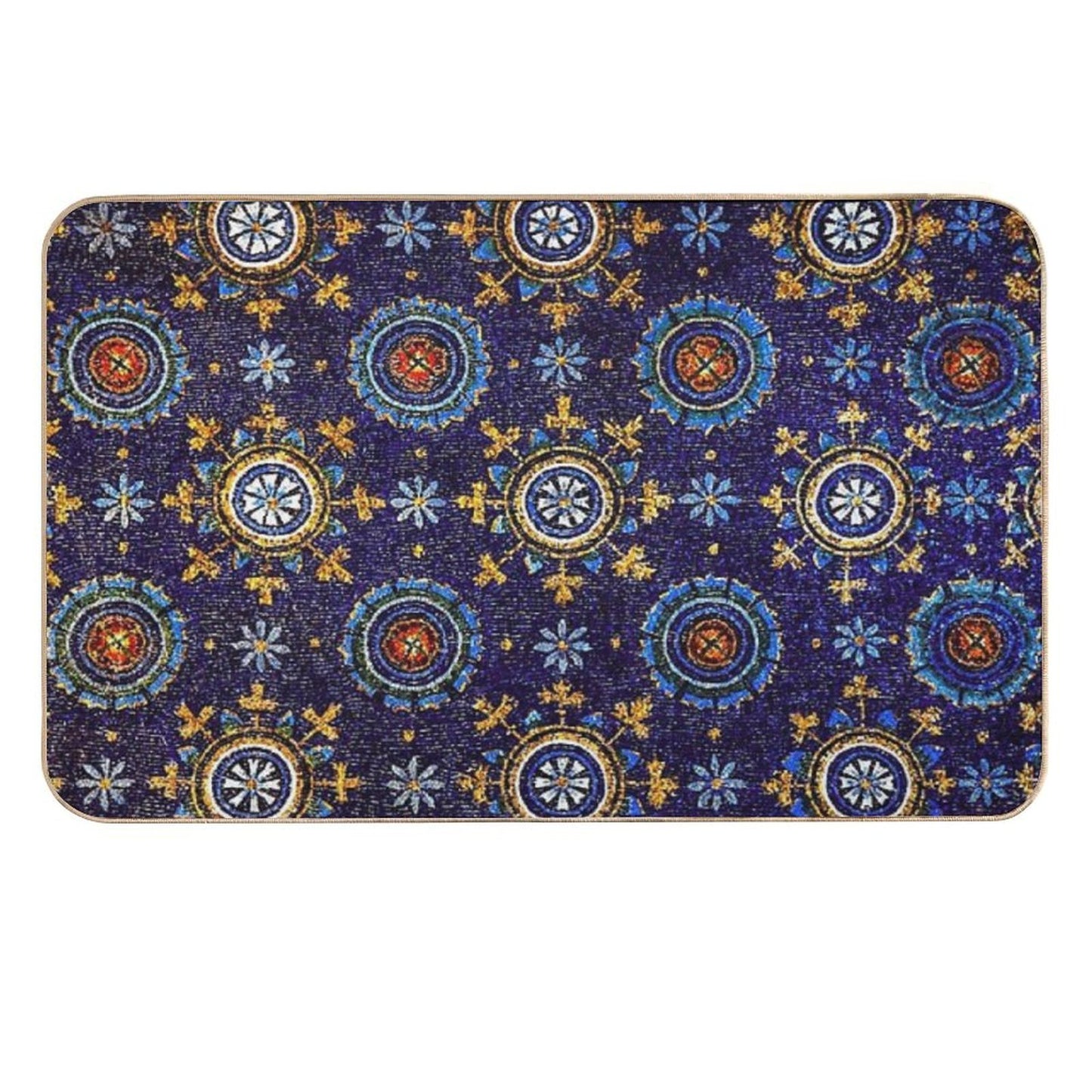 RAVENNA BYZANTINE MOSAICS,STARS,BLUE STARRY NIGHT Durable Bath Mat