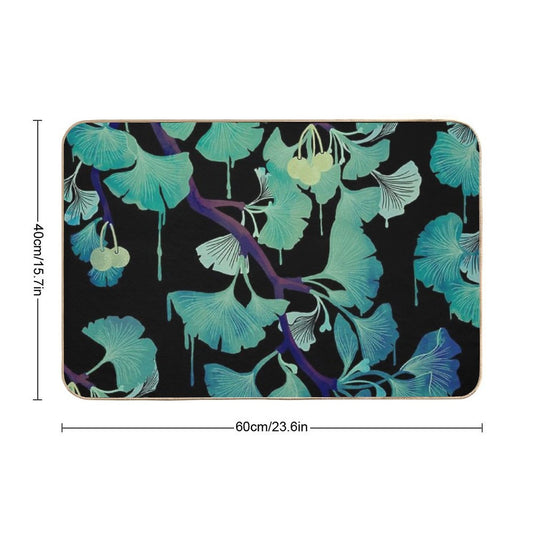 O Ginkgo (on Black)  Odorless Bath Mat