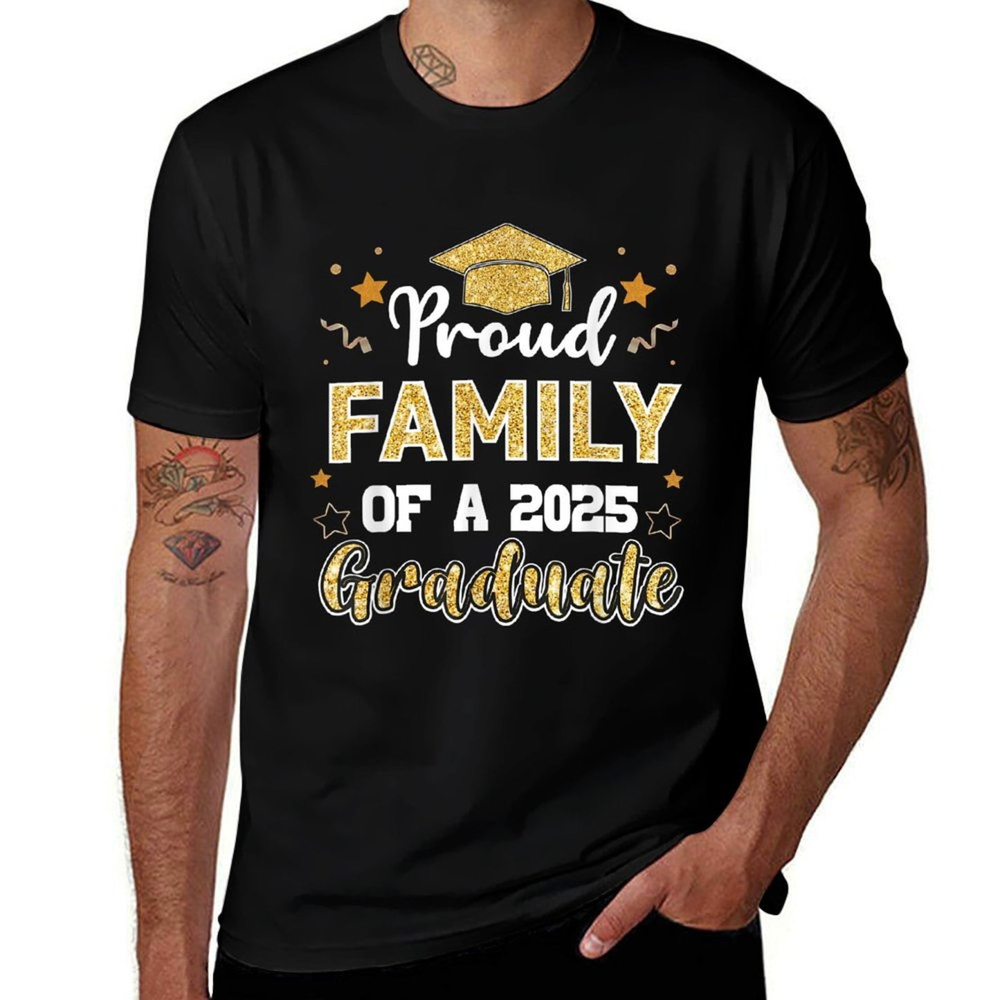 Family Senior 2025 Proud Family Of A Class Of 2025 Graduate  Eco-friendly Material T-Shirt