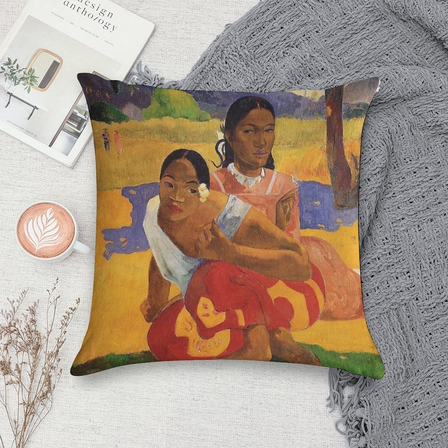 'Nafea Faa Ipoipo' - Paul Gauguin Soft Warmth Comfort Throw Pillow