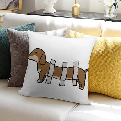 Cute Dachshund Soft Hidden Zipper Throw Pillow