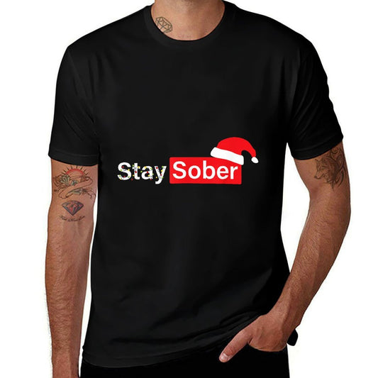 Stay Sober Santa Hat  Easy-care T-Shirt