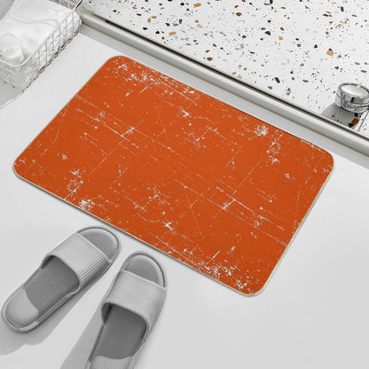 Burnt Orange Grunge Design  Easy Maintenance Bath Mat